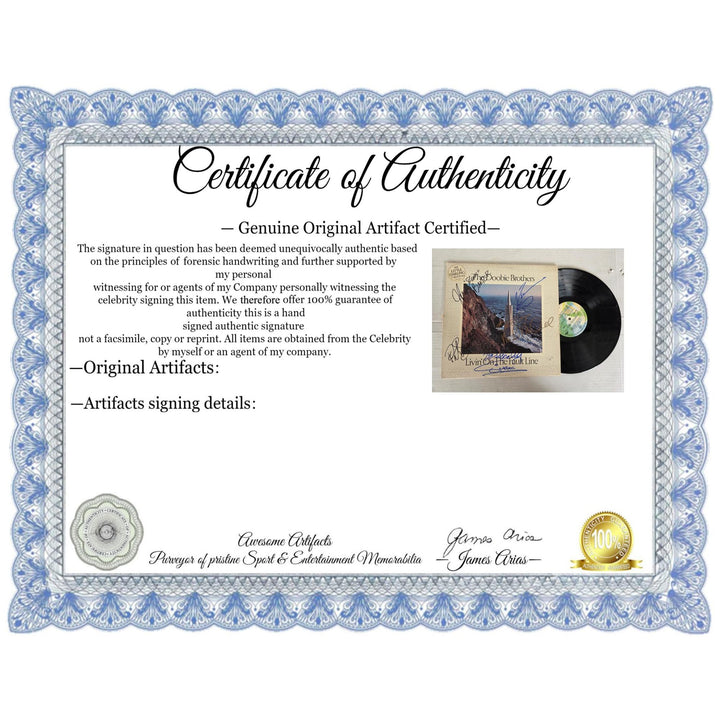 The Doobie Brothers ''Takin it to the Streets'' LP signed with proof.