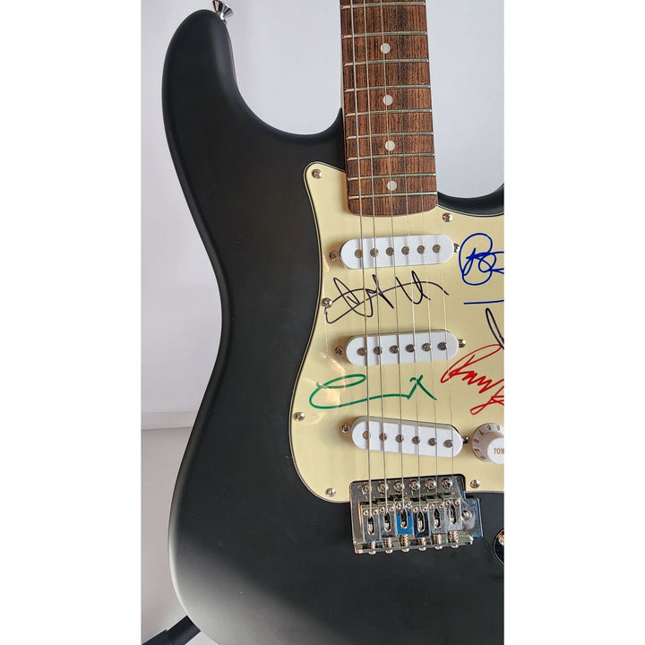 Chester Bennington, Mike Shinoda, Brad Delson, Dave Farrell, Joe Hahn, Rob Bourdon, Linkin Park, Fender telecaster electric guitar signed with proof