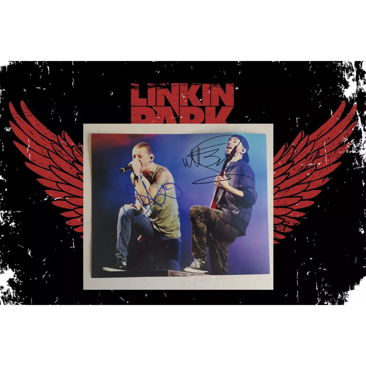 Linkin Park Chester Bennington and Mike Shinoda 8x10 photo sign with proof