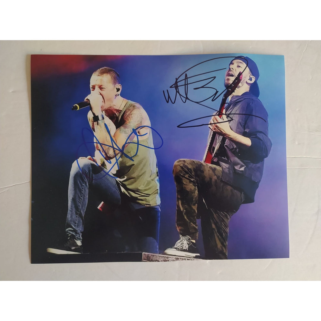 Linkin Park Chester Bennington and Mike Shinoda 8x10 photo sign with proof