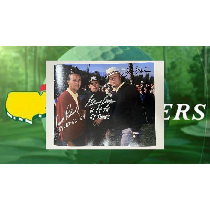 Jack Nicklaus Arnold Palmer Gary Player 8x10 photo signed with proof