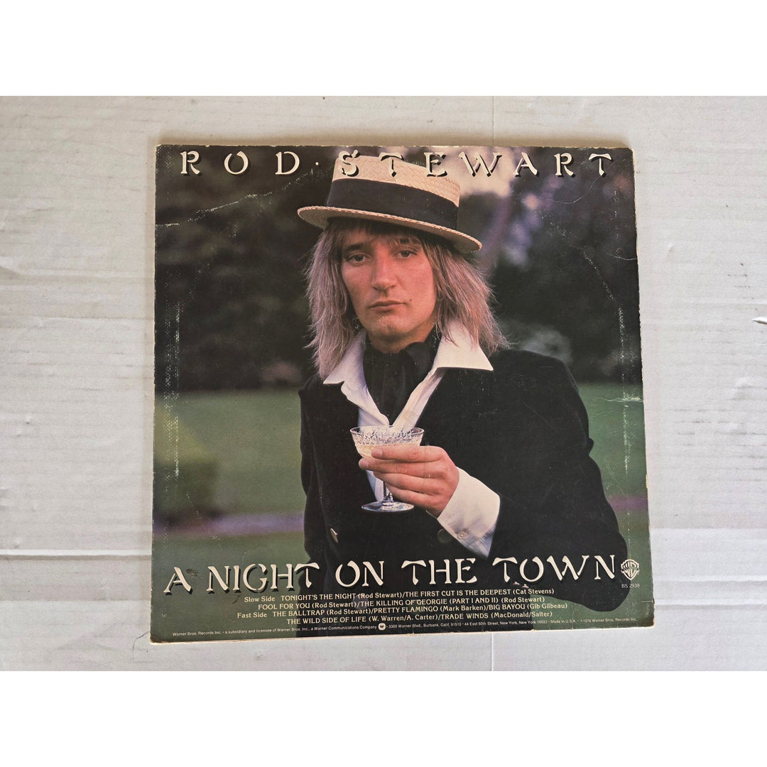 Rod Stewart ''A night on the Town'' LP signed with proof.