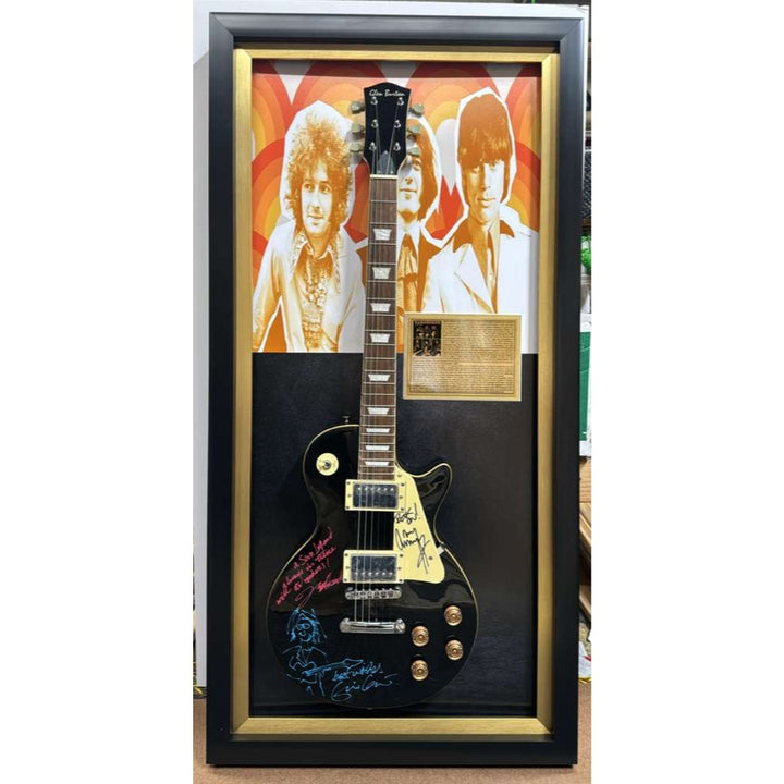Yardbirds Jeff Beck Jimmy Page & Eric Clapton full size vintage les paul guitar signed with proof & museum quality frame