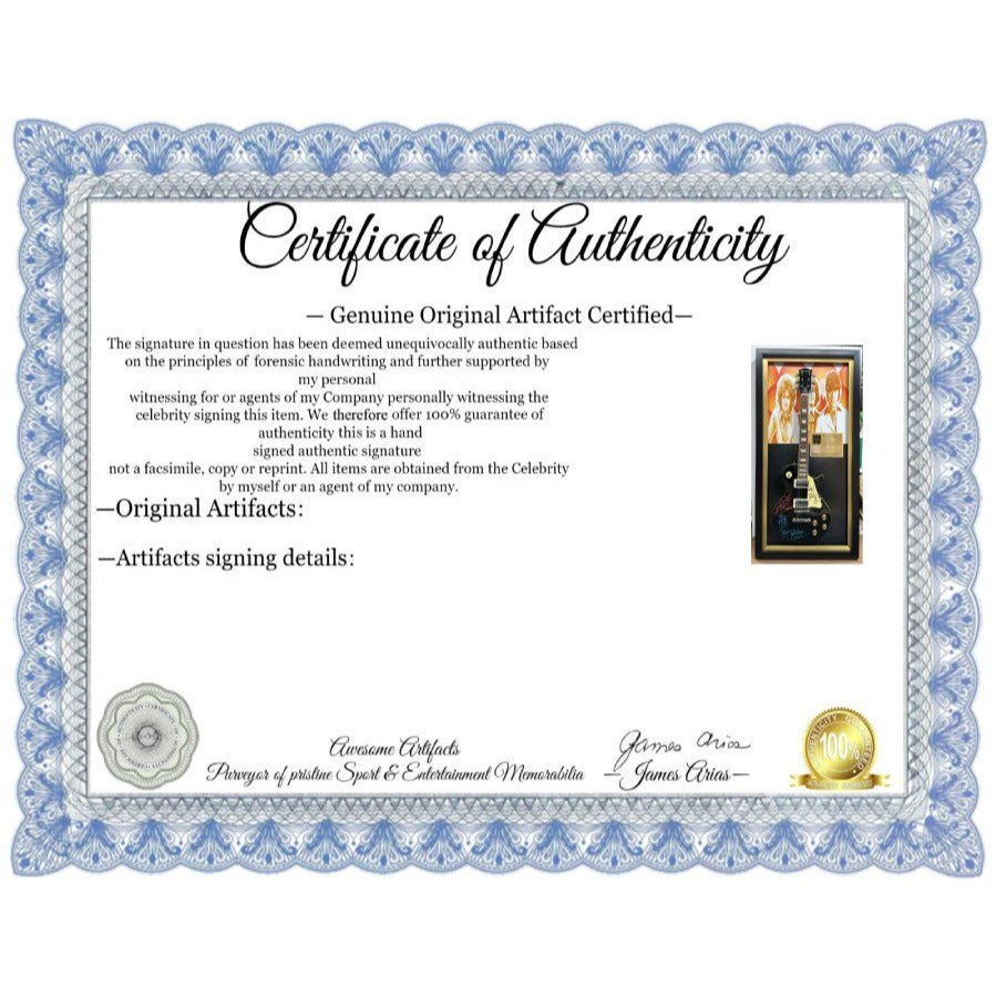 Yardbirds Jeff Beck Jimmy Page & Eric Clapton full size vintage les paul guitar signed with proof & museum quality frame