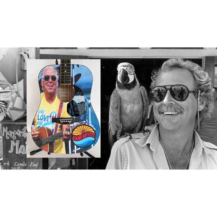 Jimmy Buffett (one of a kind ) full size acoustic guitar  signed with proof.