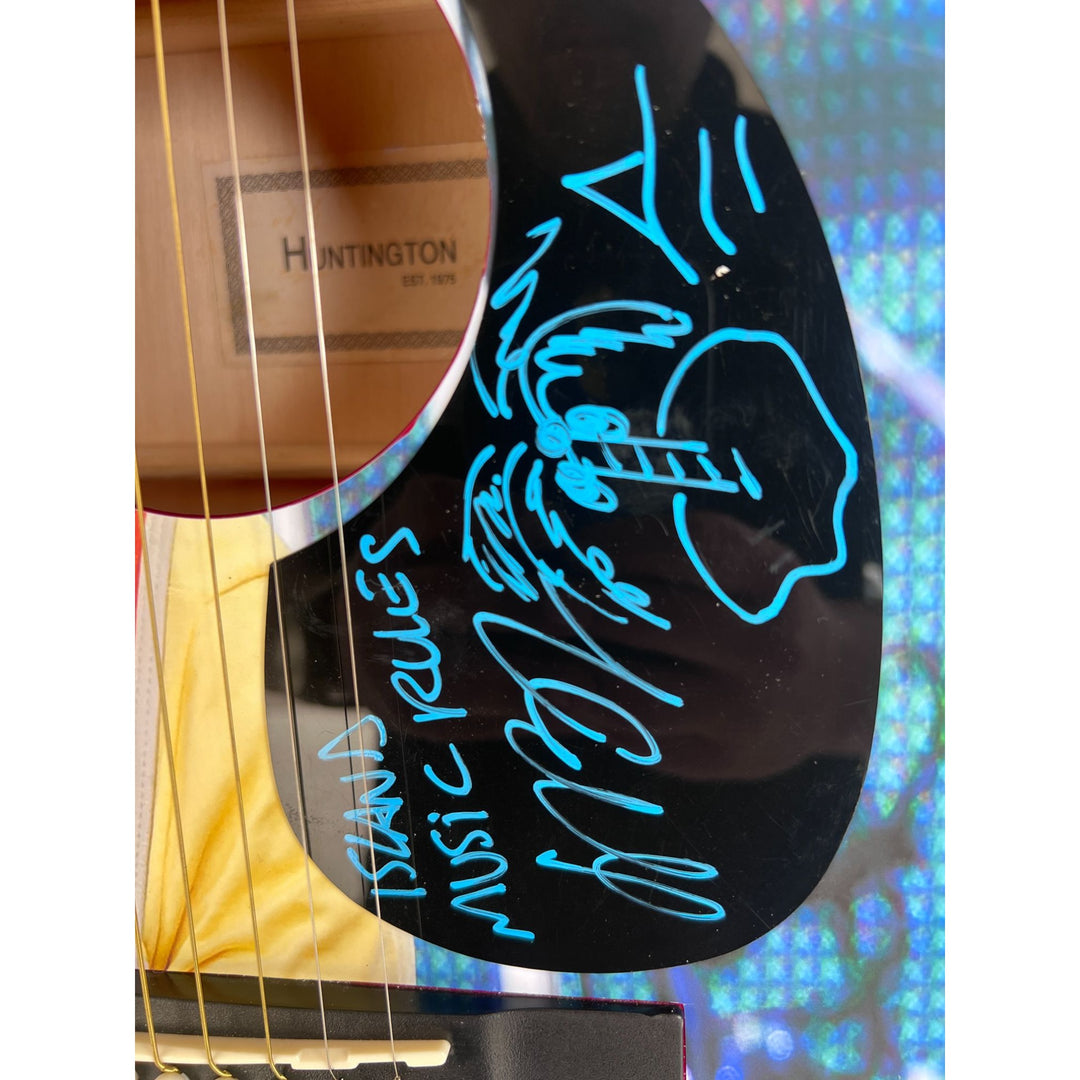 Jimmy Buffett (one of a kind ) full size acoustic guitar  signed with proof.