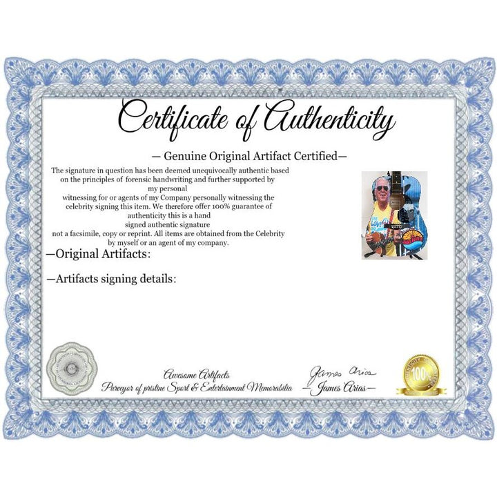 Jimmy Buffett (one of a kind ) full size acoustic guitar  signed with proof.