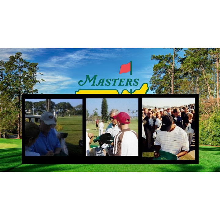 Masters Green Jacket Tiger Woods Arnold Palmer Jack Nicklaus signed with proof  in museum quality frame.