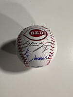 Load image into Gallery viewer, Elly De La Cruz, Spencer Steer Cincinnati Reds Rawlings MLB Baseball signed with proof and free acrylic display case
