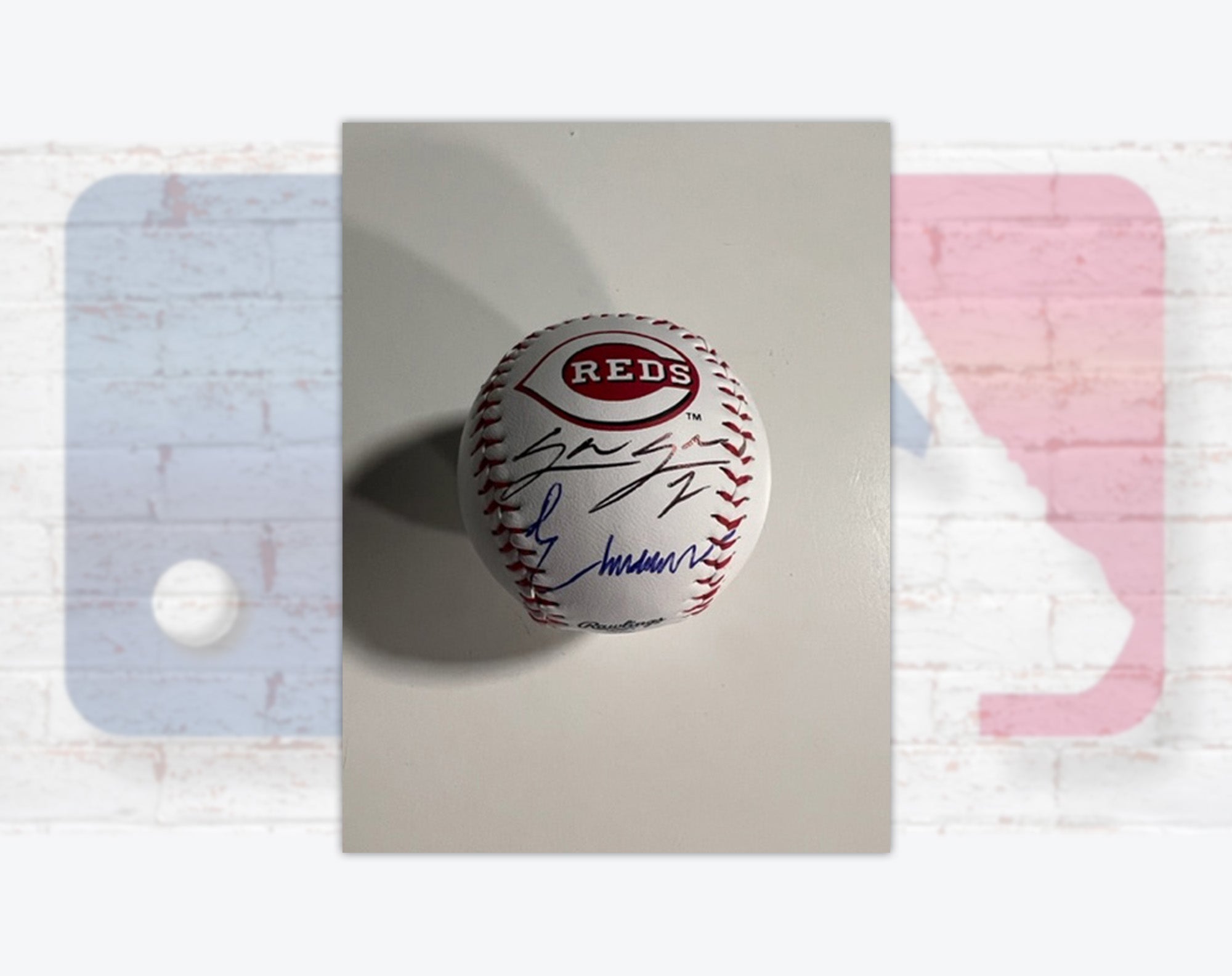 Elly De La Cruz, Spencer Steer Cincinnati Reds Rawlings MLB Baseball signed with proof and free acrylic display case