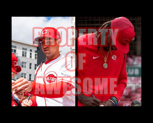 Elly De La Cruz, Spencer Steer Cincinnati Reds Rawlings MLB Baseball signed with proof and free acrylic display case