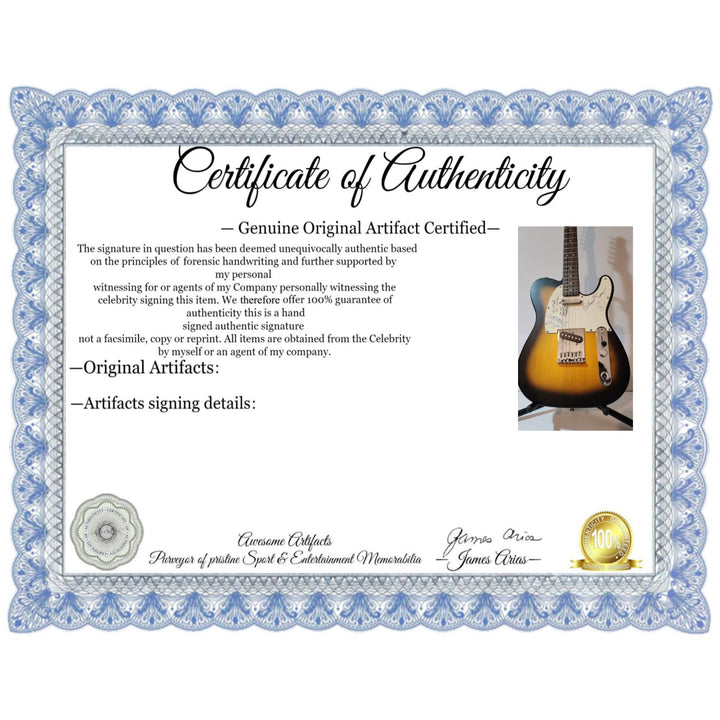 Keith Richards (inscribed), Eric Clapton, & Chuck Berry authentic Fender telecaster full size electric guitar signed with proof