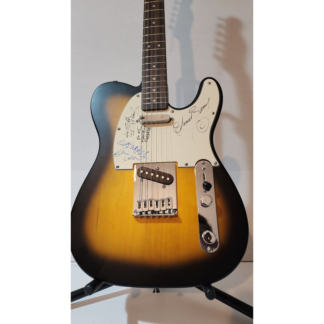 Keith Richards (inscribed), Eric Clapton, & Chuck Berry authentic Fender telecaster full size electric guitar signed with proof