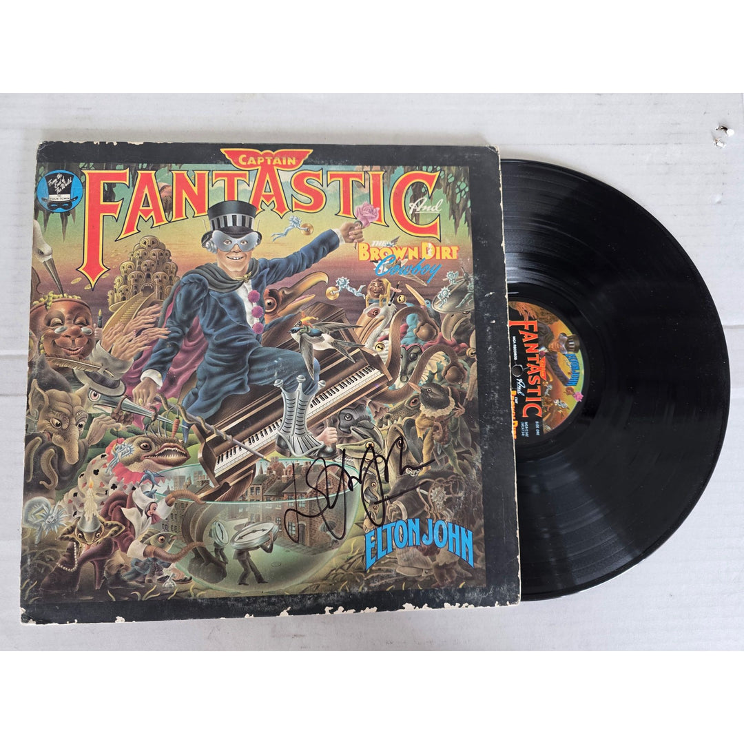 Elton John ''Captain Fantastic'' LP signed with proof.