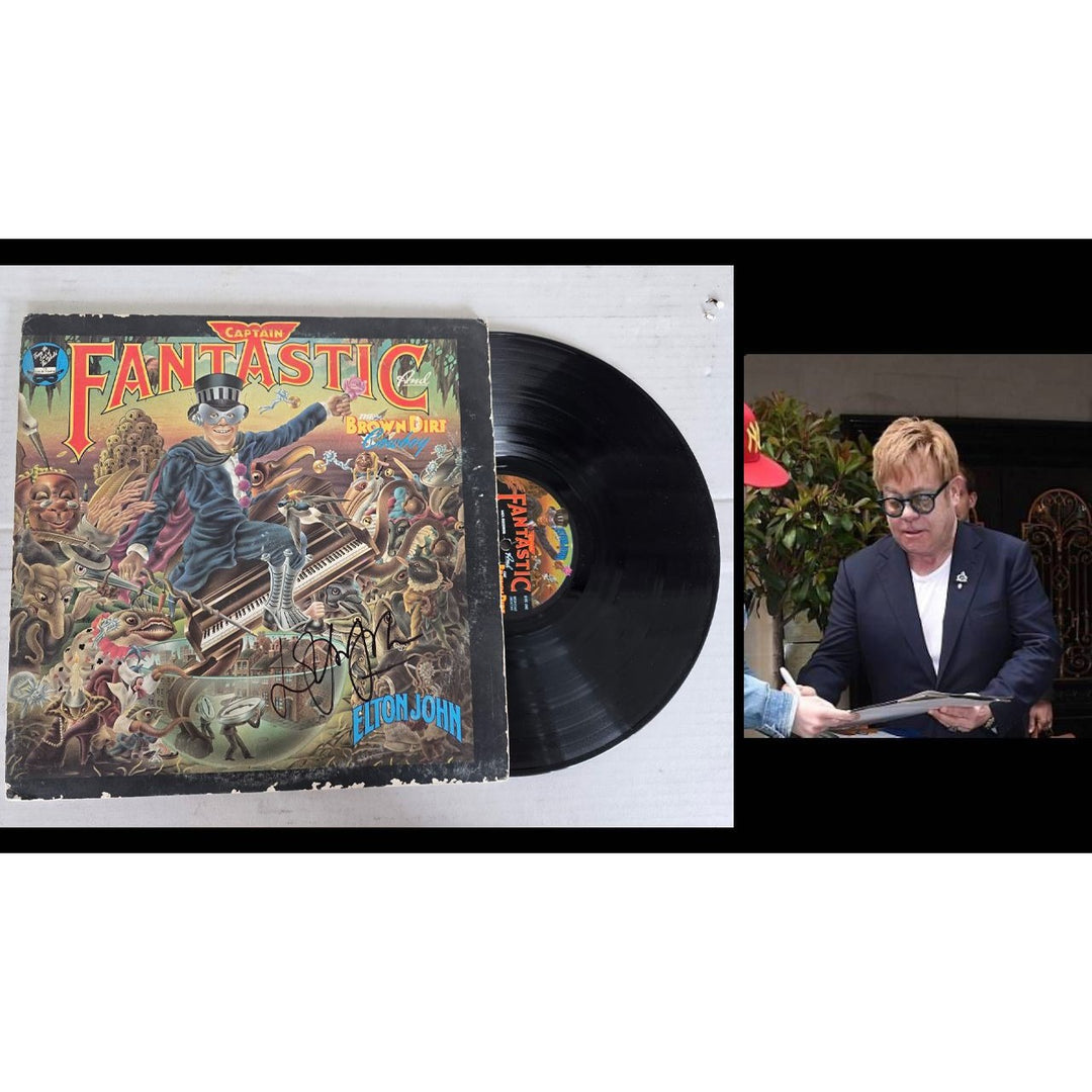Elton John ''Captain Fantastic'' LP signed with proof.