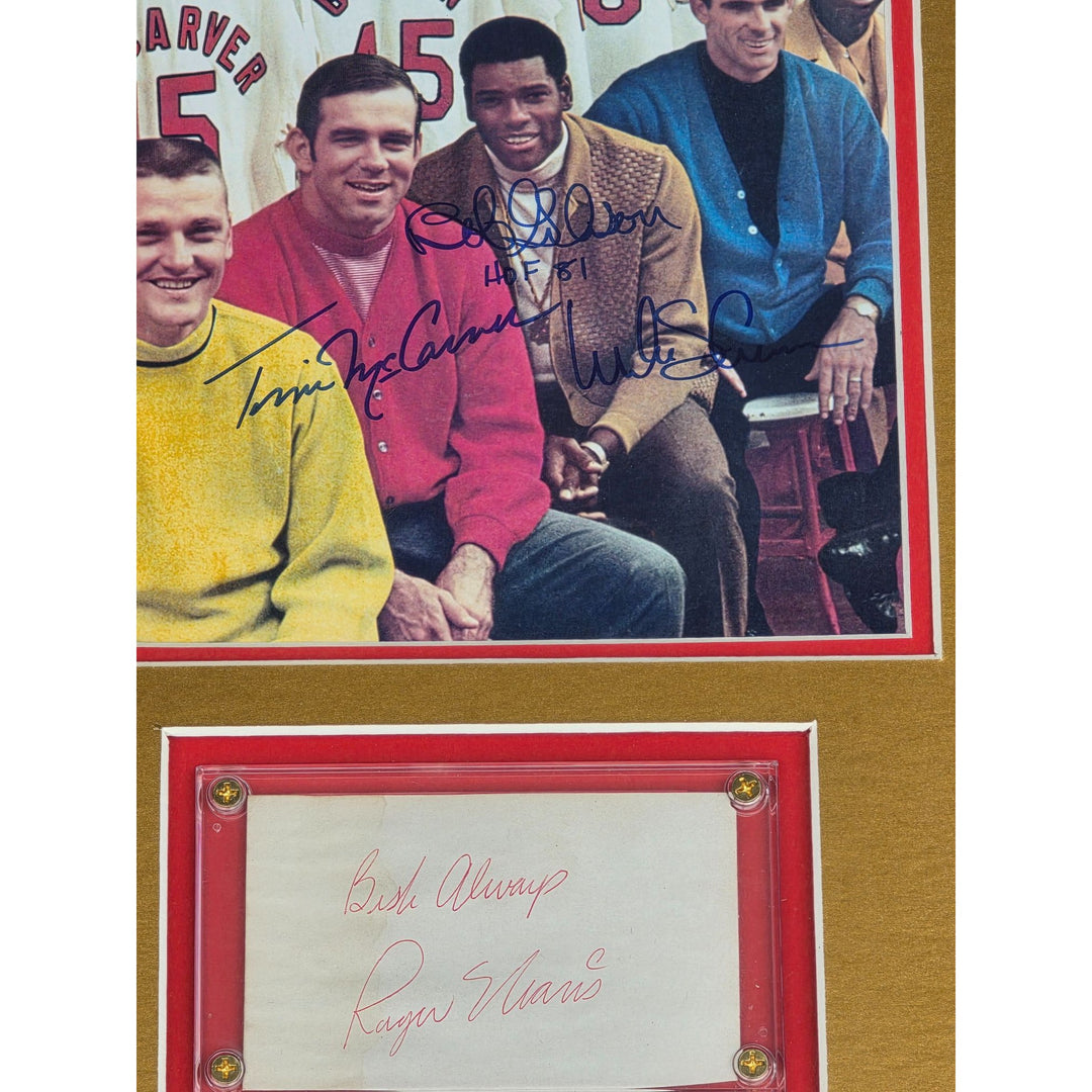 St. Louis Cardinals 1964 Roger Maris,  Tim McCarver, Bob Gibson,  Mike Shannon & Lou Brock 18x33 framed with proof.