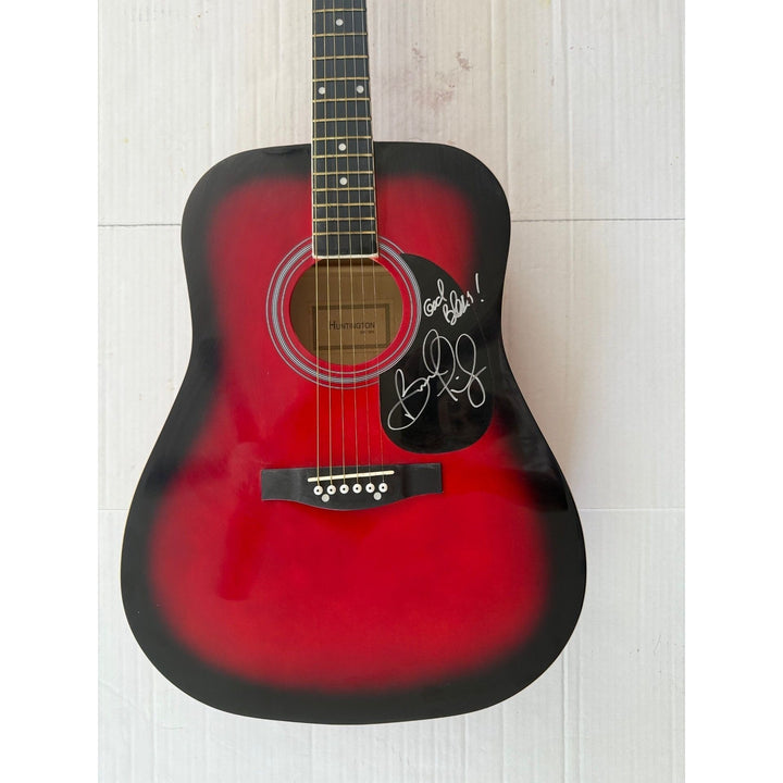 Brad Paisley very rare acoustic guitar with sketch signed with proof.