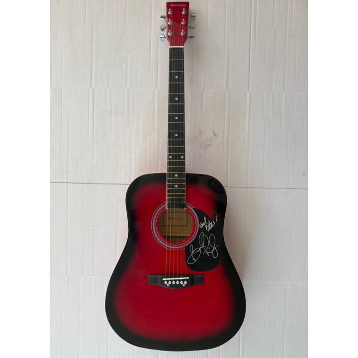 Brad Paisley very rare acoustic guitar with sketch signed with proof.