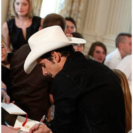 Brad Paisley very rare acoustic guitar with sketch signed with proof.