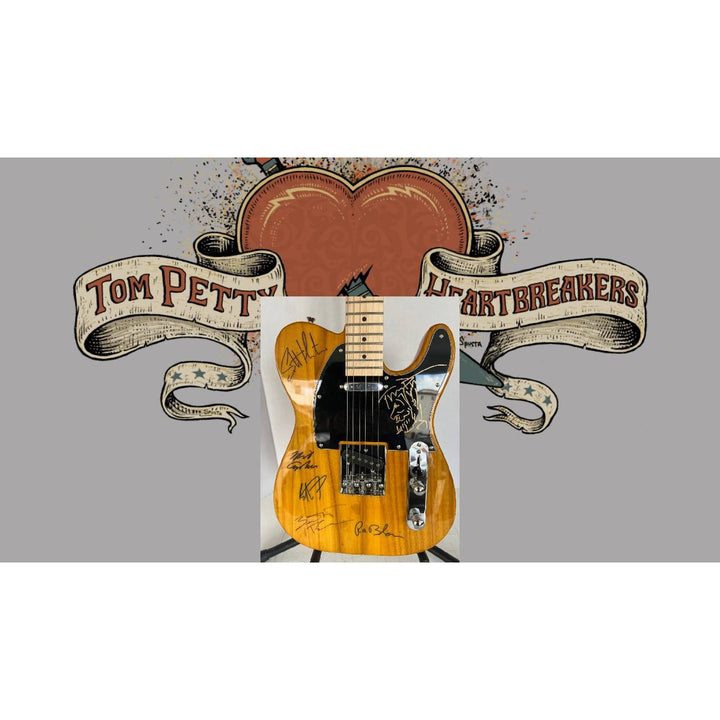 Tom Petty Mike Campbell Bentmont Trech and The Heartbreakers stratocaster electric guitar signed with proof