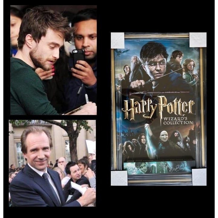 Harry Potter Daniel Radcliffe 9actual wood wand) and "Lord Voldemort", Tom Marvolo Riddle 'Dark Lord" Ralph Fiennes signed with proof