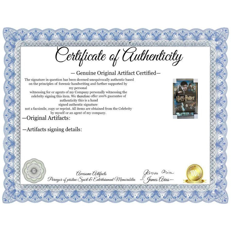 Harry Potter Daniel Radcliffe 9actual wood wand) and "Lord Voldemort", Tom Marvolo Riddle 'Dark Lord" Ralph Fiennes signed with proof