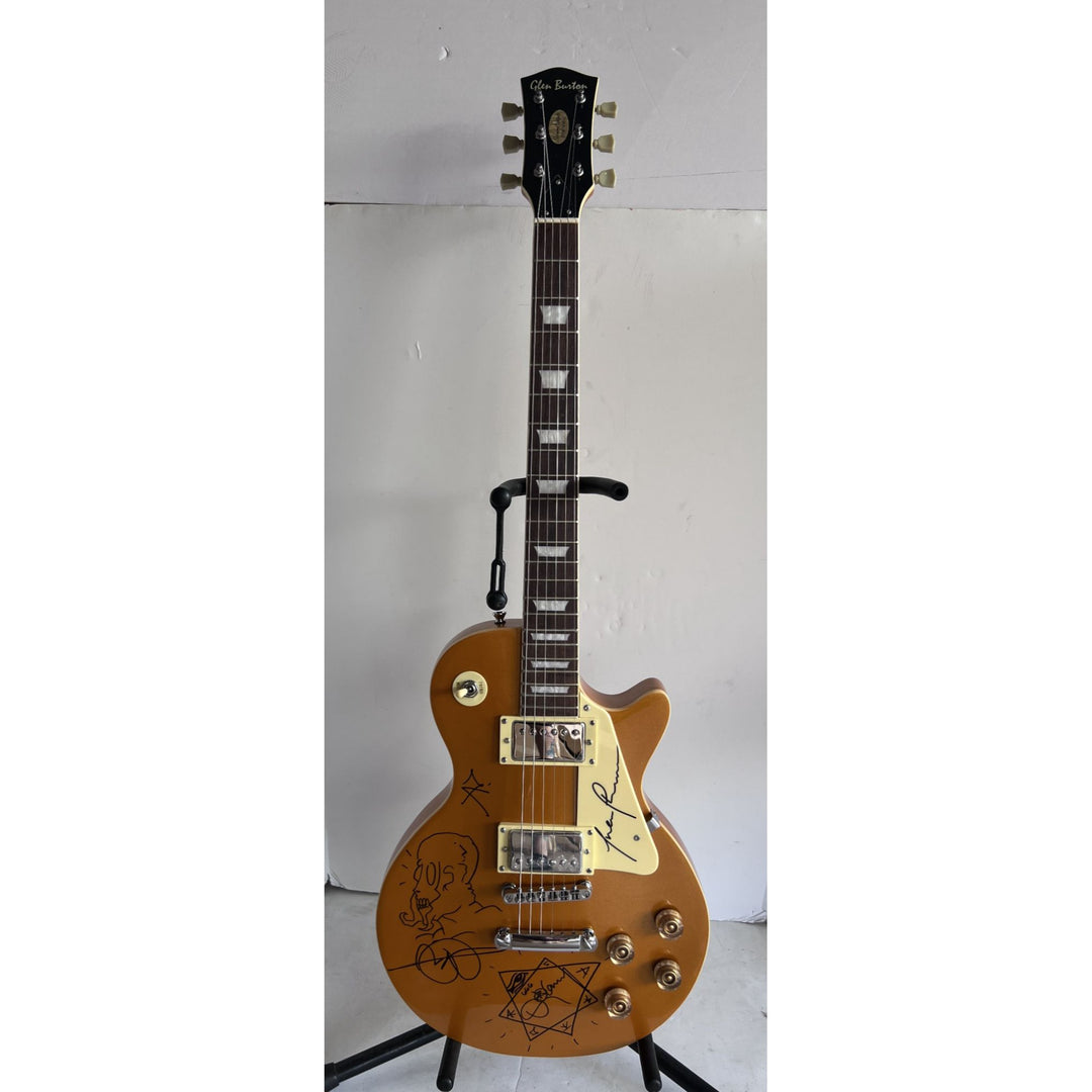 Tool Maynard James Keenan Danny Carey Justin Chancellor Adam Jones Les Paul Gold top full size electric guitar signed with proof