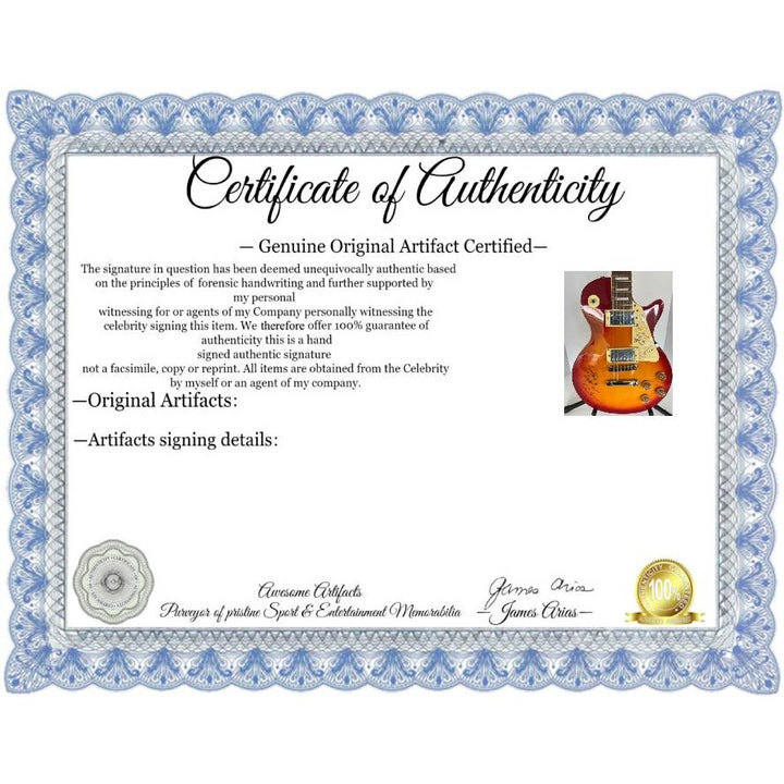 CCR John Fogerty Doug Clifford Stu Cook  les paul electric guitar signed with proof