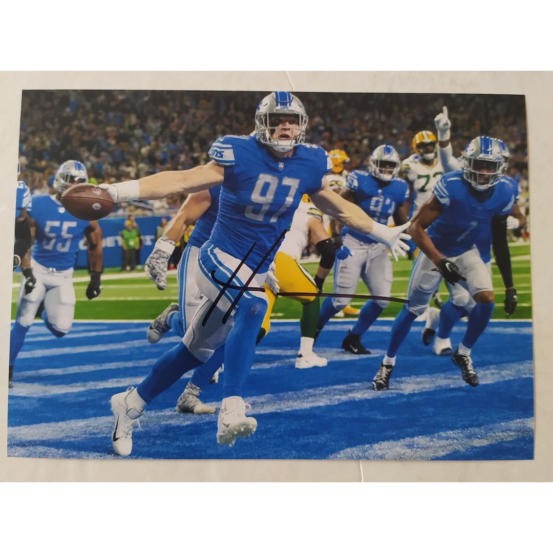 Aidan Hutchinson, Detroit, Lions, 5x7 photo, signed, with proof