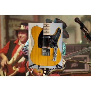Stevie Ray Vaughan full size telecaster electric guitar signed with proof and sketch