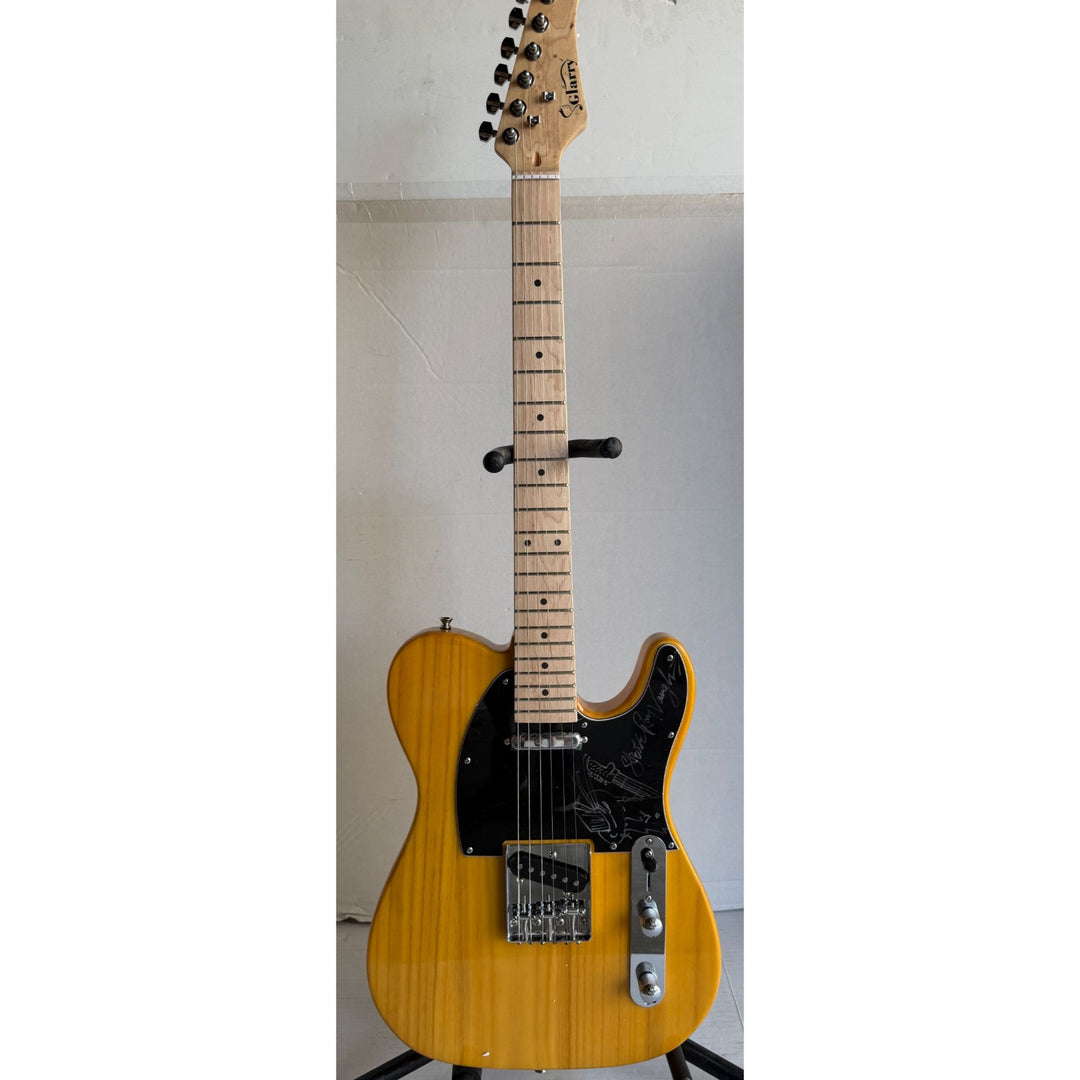 Stevie Ray Vaughan full size telecaster electric guitar signed with proof and sketch.