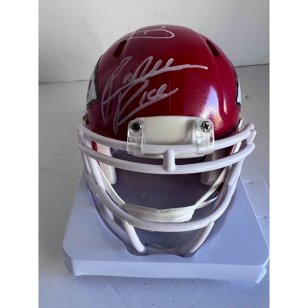 Patrick Mahomes Rashee Rice Kansas City Chiefs Riddell mini helmet signed with proof