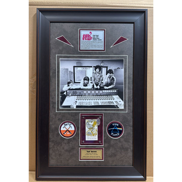 Pink Floyd 11x14 photo signed Roger Waters Nick Mason Richard Wright and original concert ticket signed by Syd Barrett with proof.