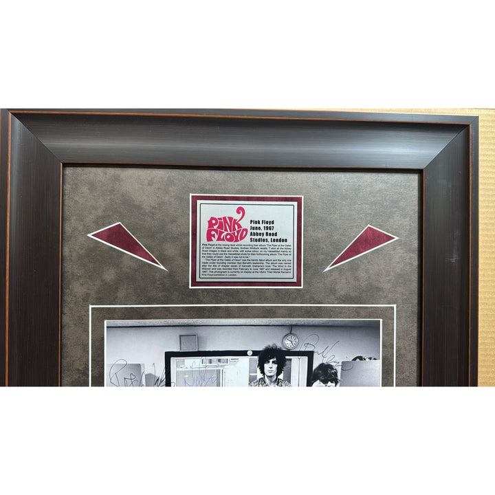 Pink Floyd 11x14 photo signed Roger Waters Nick Mason Richard Wright and original concert ticket signed by Syd Barrett with proof.