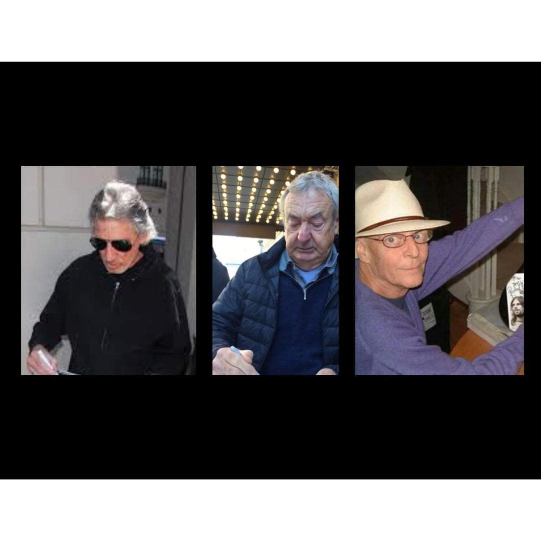 Pink Floyd 11x14 photo signed Roger Waters Nick Mason Richard Wright and original concert ticket signed by Syd Barrett with proof.