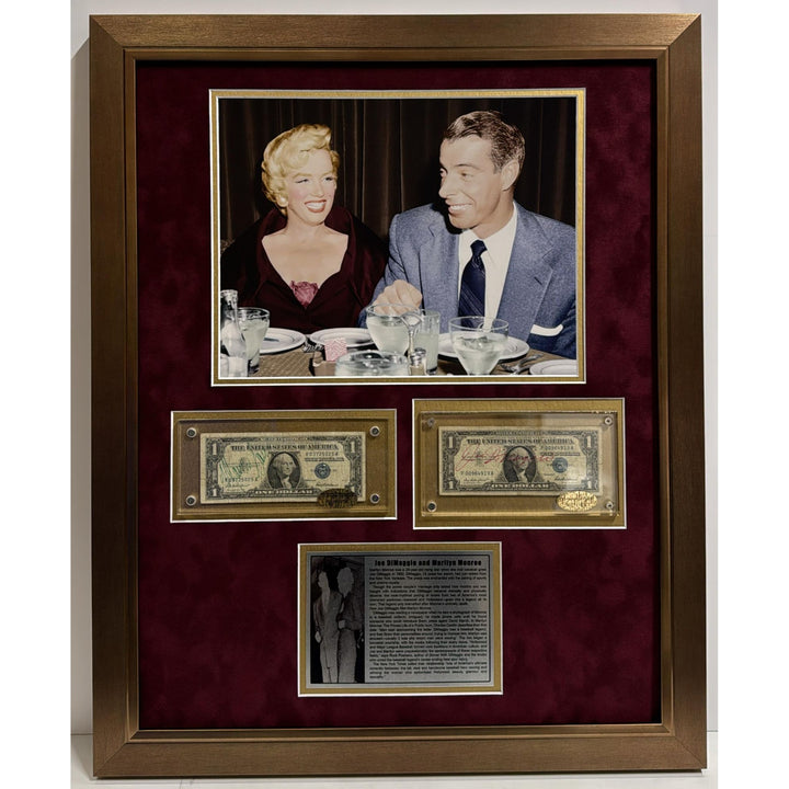 Joe Dimaggio and Marilyn Monroe 1939 silver certificates signed