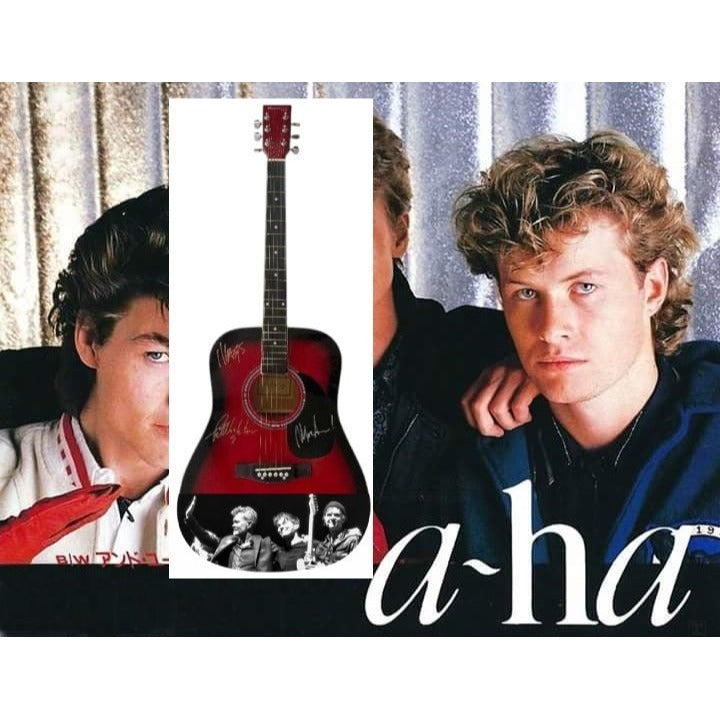 Aha One of a Kind full size acoustic guitar signed with proof.