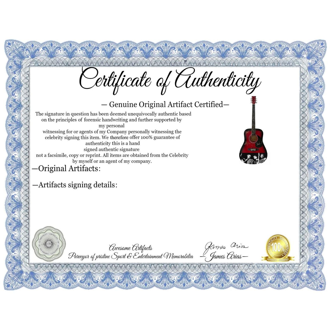 Aha One of a Kind full size acoustic guitar signed with proof.