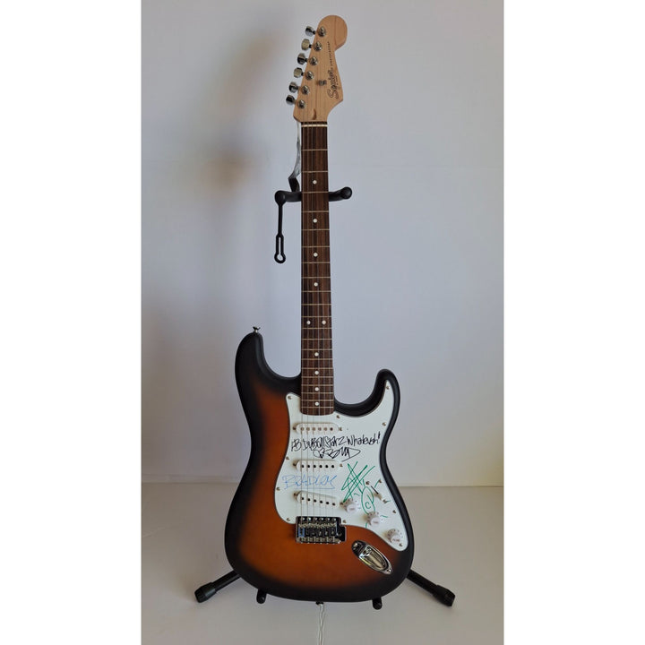 Bradley Nowell, Bud Gaugh, Eric Wilson, Sublime, Fender Stratocaster Squier electric guitar signed with proof