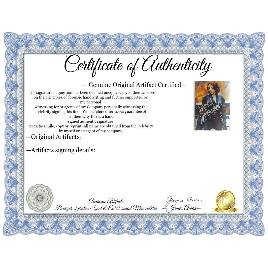 Scarlett Johansson Black Widow 5x7 photo signed with proof Awesome Artifacts