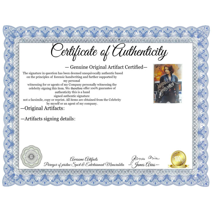 Scarlett Johansson Black Widow 5x7 photo signed with proof Awesome Artifacts