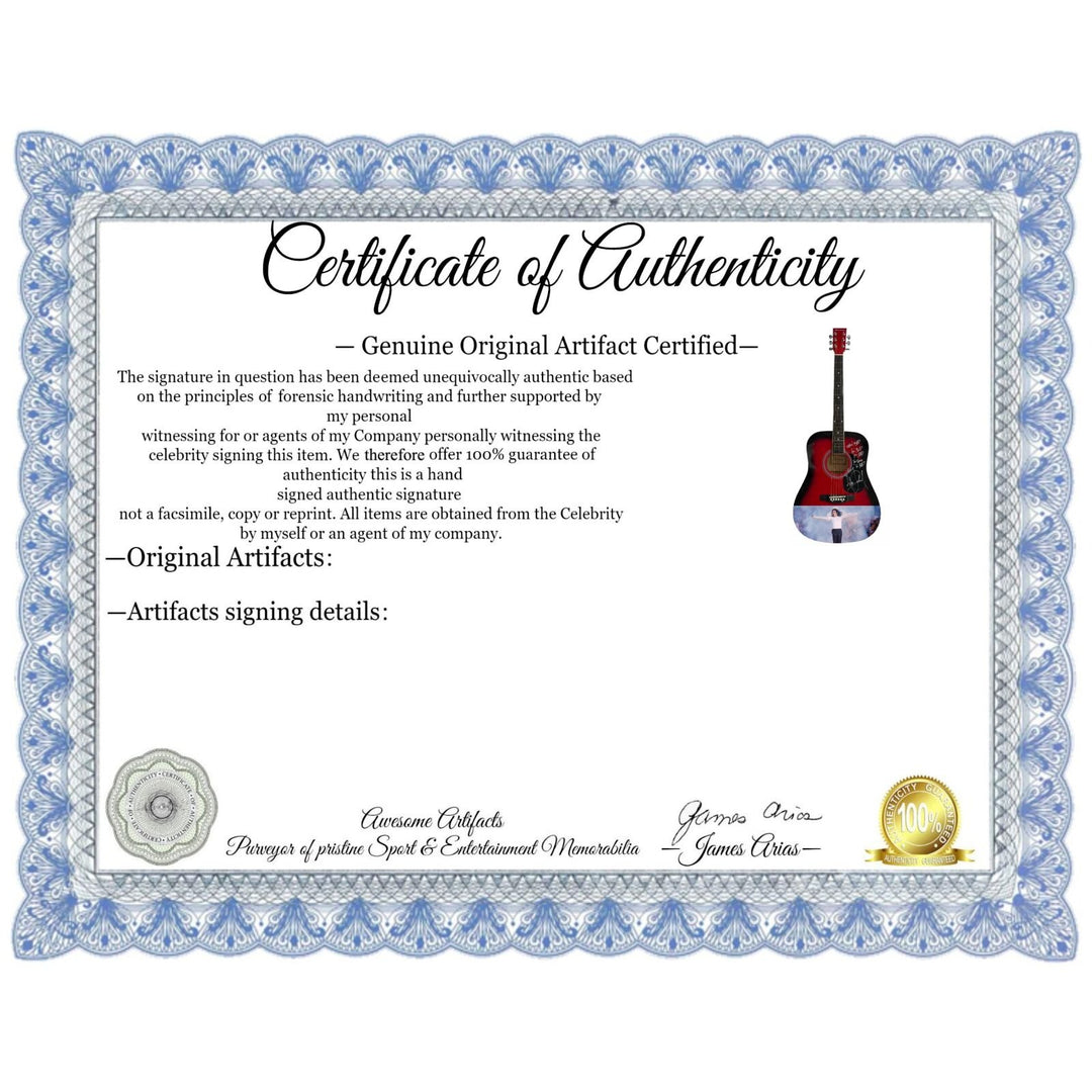 Michael Jackson signed with inscription One of a Kind full size acoustic guitar signed with proof.