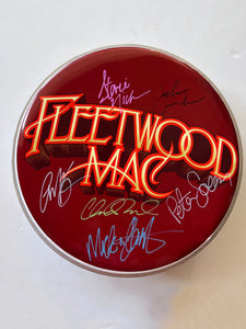 Fleetwood Mac one-of-a-kind drumhead signed with proof