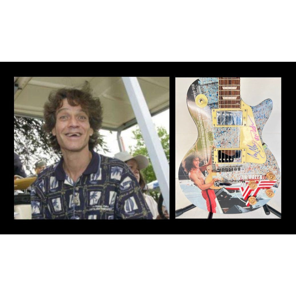 Eddie Van Halen one of a kind full size guitar signed with proof