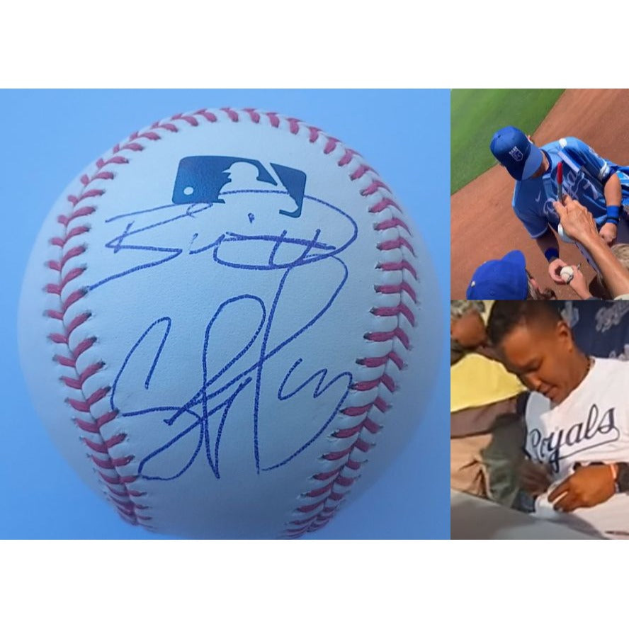 Kansas City Royals Bobby Witt Jr Salvador Perez official Rawlings MLB baseball signed with proof