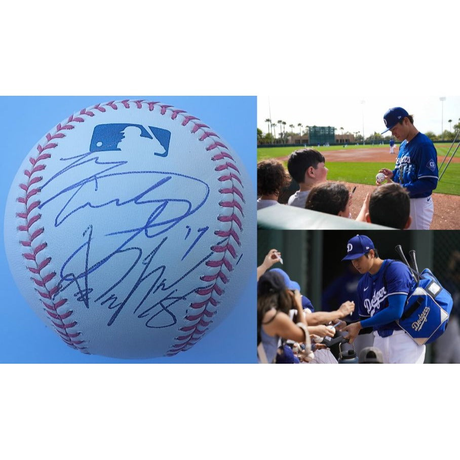 Los Angeles Dodgers Shohei Ohtani Yoshinobu Yamamoto official Rawlings Baseball MLB signed with proof