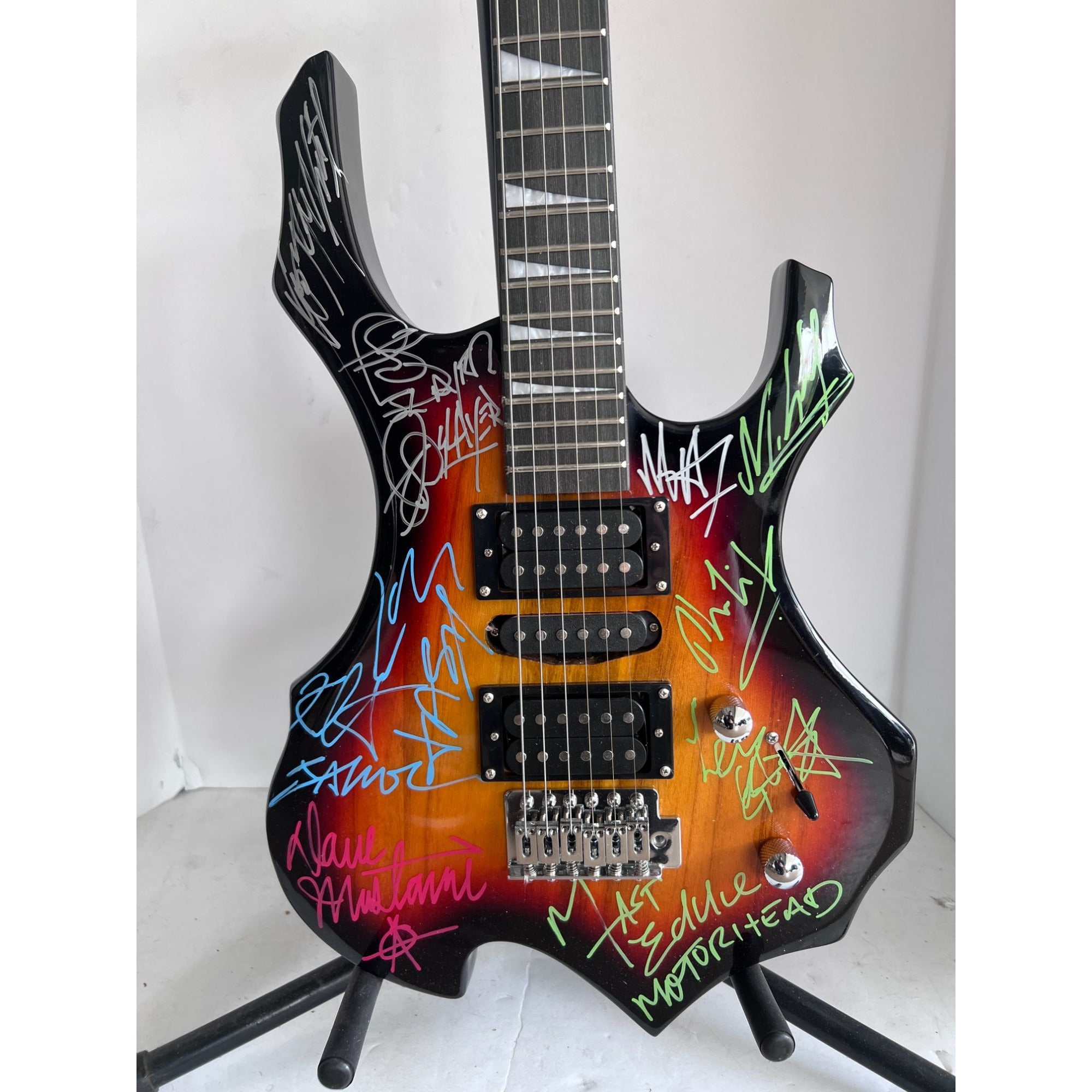 Lemy Kilmster Motorhead Dave Mustaine Metallica Dimebag Darrell Pantera Slayer full size electric guitar signed with proof