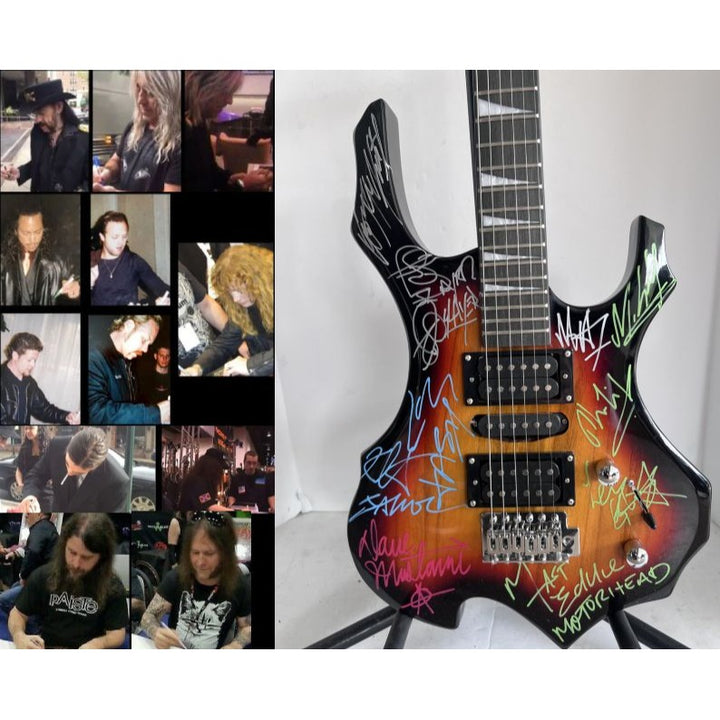 Lemy Kilmster Motorhead Dave Mustaine Metallica Dimebag Darrell Pantera Slayer full size electric guitar signed with proof