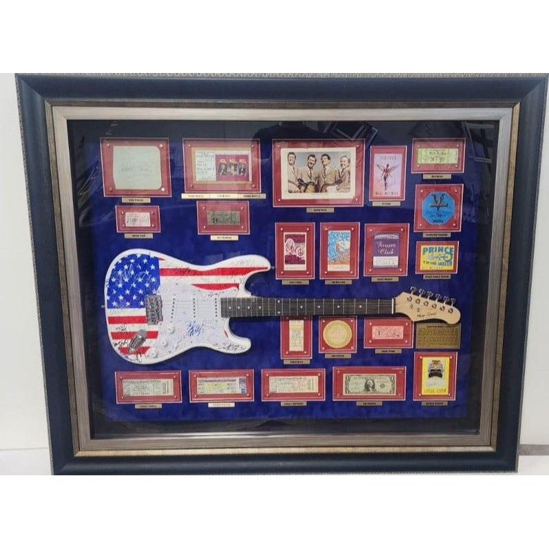 American music icons Buddy Holly, Frank Sinatra, Elvis Presley, Johnny Cash, Stevie Ray Vaughan 68 signed in all with full certification, photo proof &amp; CHAT GPT Analysis/ verification.