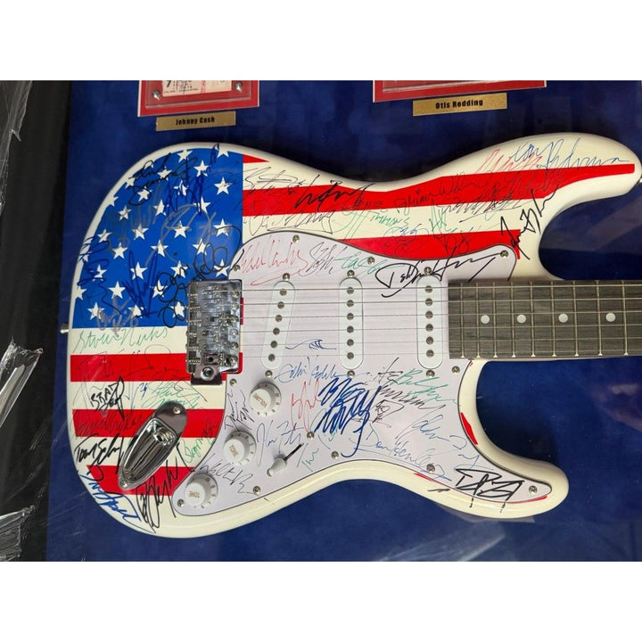 American music icons Buddy Holly, Frank Sinatra, Elvis Presley, Johnny Cash, Stevie Ray Vaughan 68 signed in all with full certification, photo proof &amp; CHAT GPT Analysis/ verification.